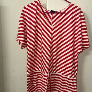 Red and White Striped Top